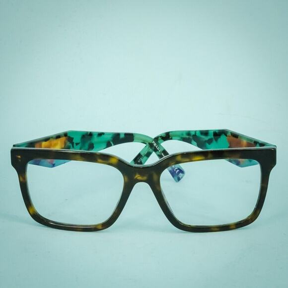Prada PR10YV Pillow Eyeglasses Glasses 2AU1O1-Tortoise Green Brown Frames - Picture 1 of 6
